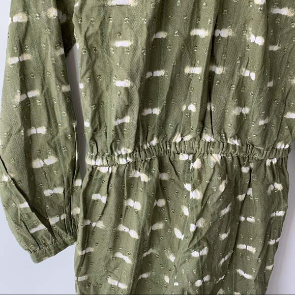 Style & Co Jumpsuit NWT Green Burnout Pockets Buttons Long Sleeve Small Petite - Picture 8 of 9